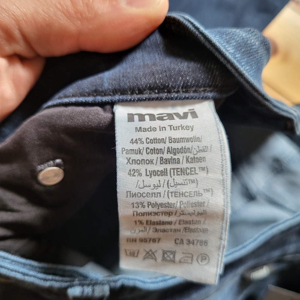 New Mavi Jeans Matt Mens 30/33 Straight Relaxed Blue Dark Wash Denim Stretch - Picture 5 of 16